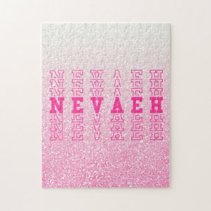 Nevaeh Cute Pink Custom Girly Name Jigsaw Puzzle