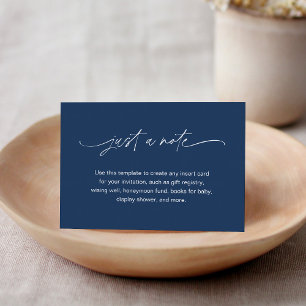 NEVE Minimalist Navy Just a Note 3.5" x 5" Enclosure Card