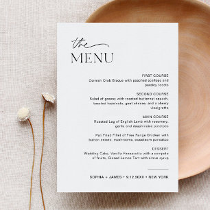 NEVE Navy Wedding Dinner Menu 5x7 Card