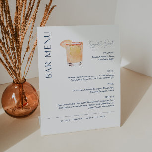 NEVE Wedding Bar Menu, Signature Drink Pedestal Sign