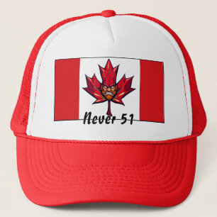 Never 51, Canada Canadian Flag, Angry Warrior Face Trucker Hat