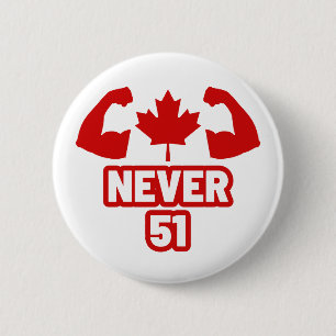 Never 51 Canada Strong 6 Cm Round Badge