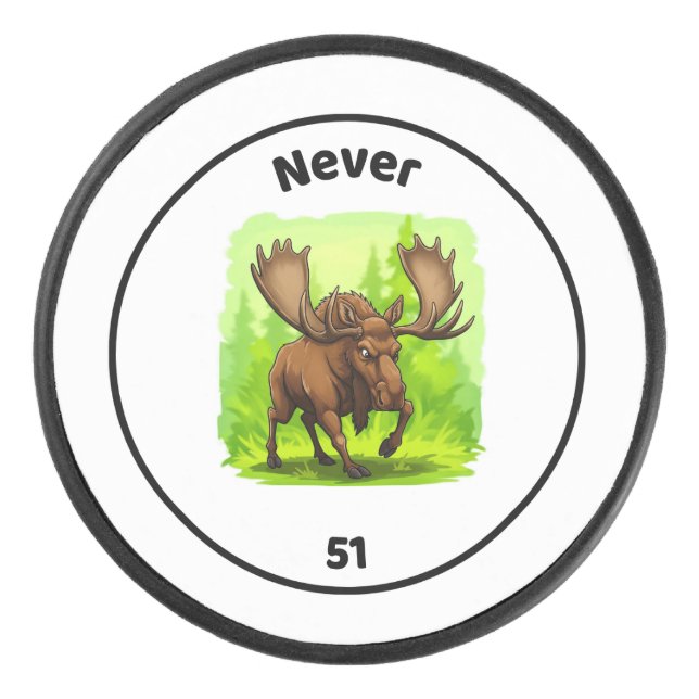 Never 51 Hockey Puck (Front)
