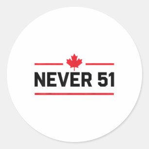 Never 51st State Canada Flag Classic Round Sticker