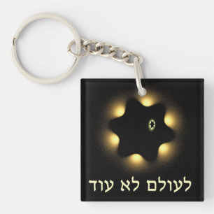 Never Again Fractal Star Of David Key Ring