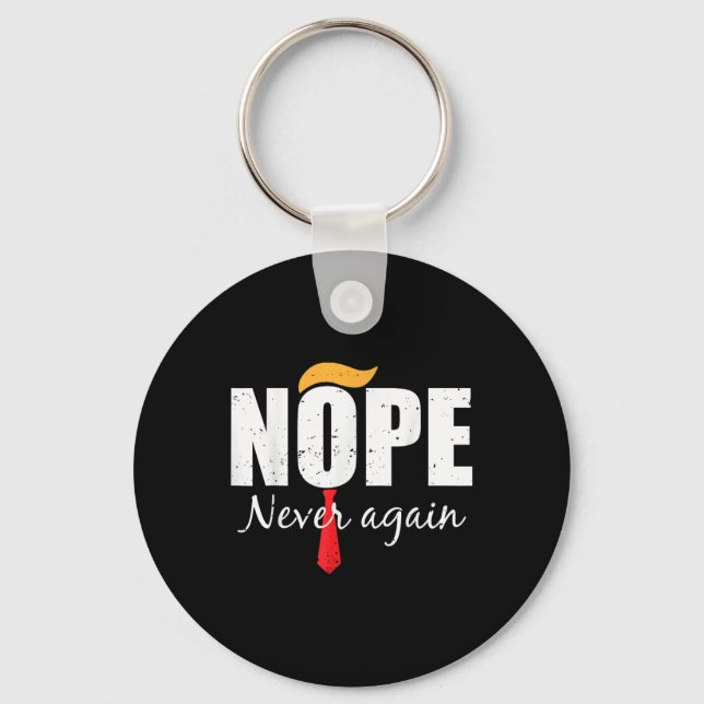 Never Again Funny Trump Hair 3  Key Ring (Front)