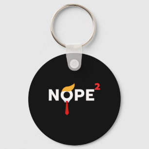 Never Again Funny Trump Wig Political Costume Demo Key Ring