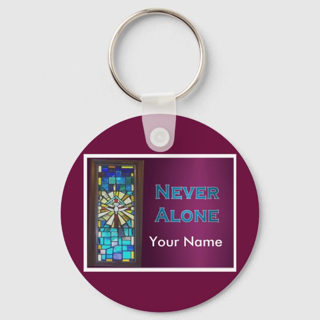 Never Alone Holy Spirit Window Key Ring (Front)