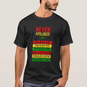 Never Apologise African American Hair Locs Black H T-Shirt
