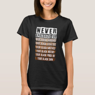 Never Apologise Black History Month Blm Melanin Pr T-Shirt