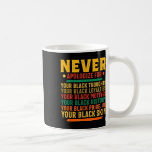 Never Apologise For Being Black African American Coffee Mug