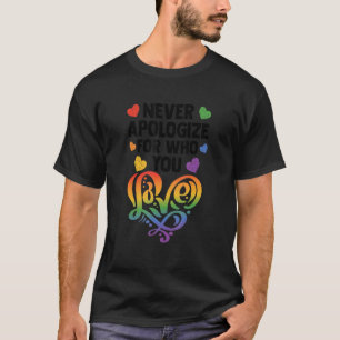 Never Apologise For Who You Are Rainbow Pride Lgbt T-Shirt