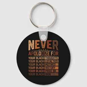 Never Apologise For Your Black History Juneteenth Key Ring