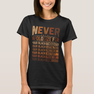 Never Apologise For Your Black History Juneteenth T-Shirt