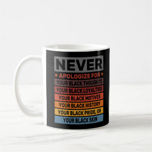 Never Apologise For Your Black History Month Coffee Mug