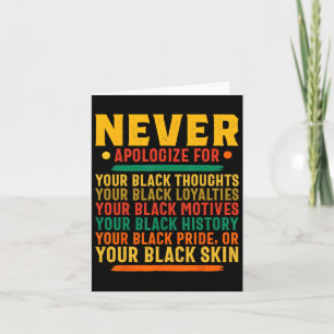 Never Apologise For Your Blackness - Black History Card