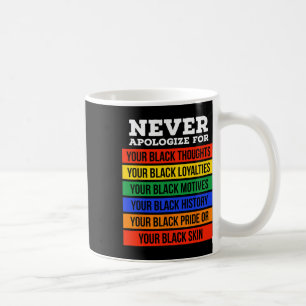 Never Apologise For Your Blackness - Black History Coffee Mug