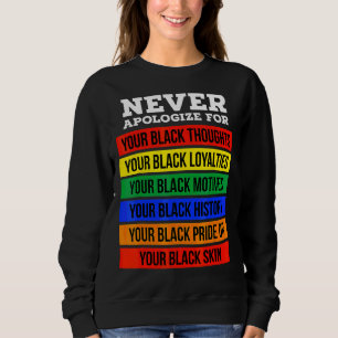 Never Apologise For Your Blackness Black History M Sweatshirt