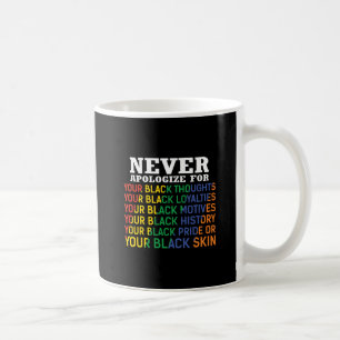 Never Apologise   Juneteenth   Black Pride Coffee Mug