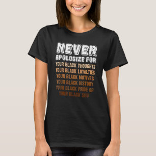Never Apologise Melanated Black History Month Afri T-Shirt