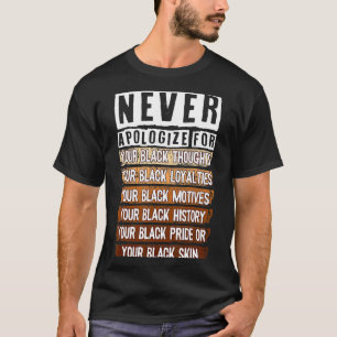 Never Apologize Black History Month Blm Melanin Pr T-Shirt