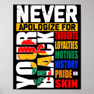Never Apologize For Your Blackness Black History M Poster