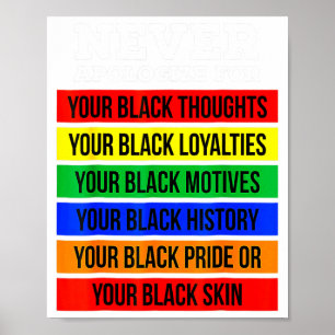 Never Apologize For Your Blackness Black History M Poster