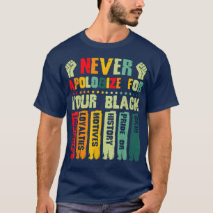 Never Apologize For Your Blackness Juneteenth Blac T-Shirt