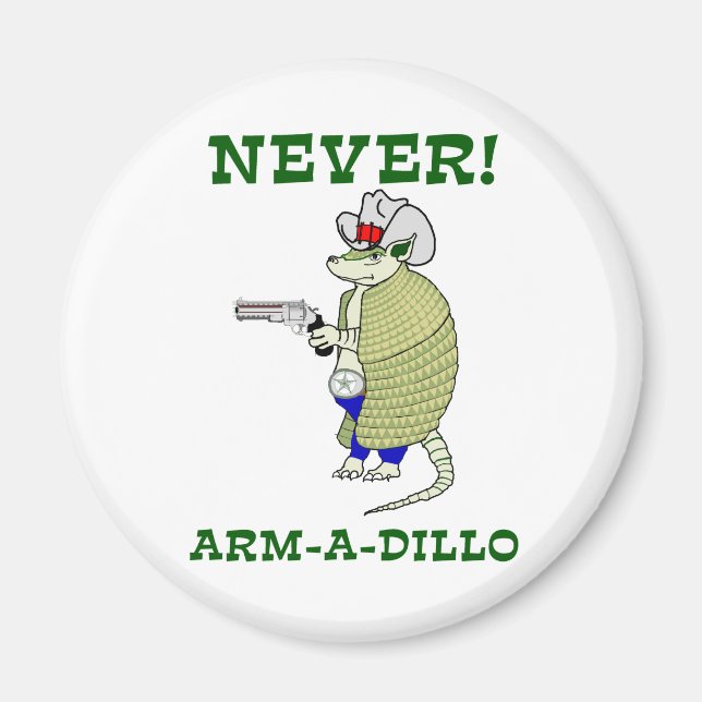 Never Arm-A-Dillo Magnet (Front)