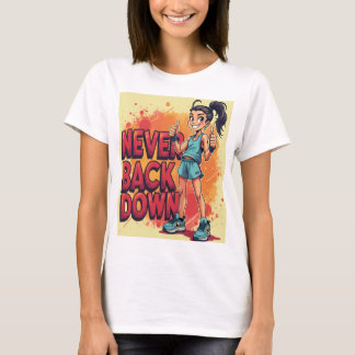 Never Back Down - Bold and Motivational T-Shirt