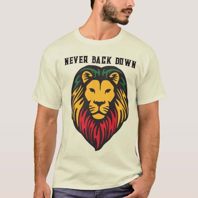 Never Back Down – Lion Strength Tee (Front)