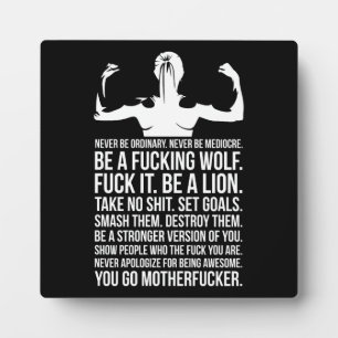 Never Be Ordinary - Women's Fitness Motivational Plaque