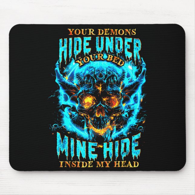 Never Better Skeleton Messy Bun Drinking Coffee Me Mouse Pad (Front)