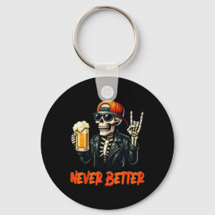 Never Bettter Skeleton Rock Hand Halloween Costume Key Ring