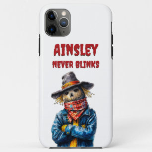 Never Blinks Scarecrow Creepy Halloween Design iPhone 11 Pro Max Case