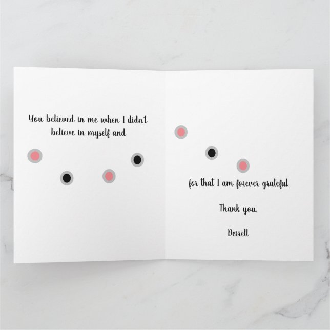 Never Change The Dream, Change Approach Thank You Card (Inside)