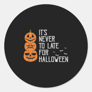Never Delayed Funny Halloween Procrastinator Theme Classic Round Sticker