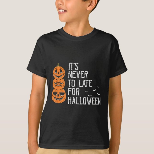Never Delayed Funny Halloween Procrastinator Theme T-Shirt (Front)