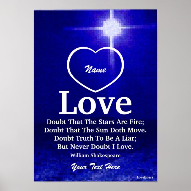 Never Doubt I Love You Poster-Customise Poster (Front)