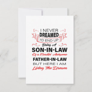Never Dreamed Being A Son In Law Father Gift RSVP Card
