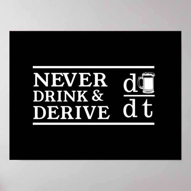 Never Drink and Derive Poster (Front)