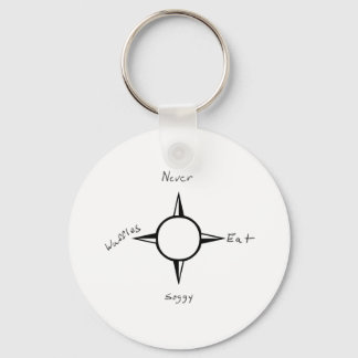 Never Eat Soggy Waffles - Compass Key Ring