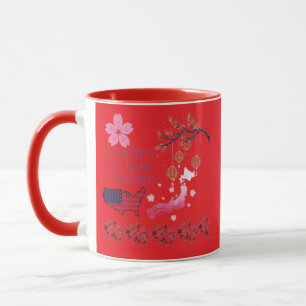 Never ending friendship bright red mug