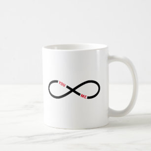 never ending love, infinity sign you and me coffee mug