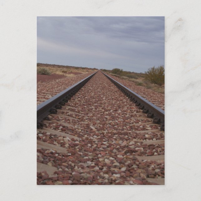 Never Ending Railroad Tracks Postcard (Front)