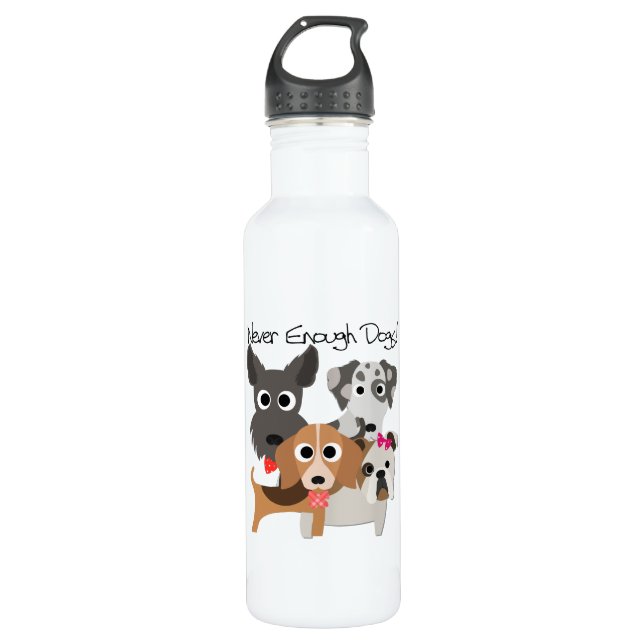 Never Enough Dogs 710 Ml Water Bottle (Front)