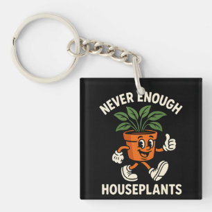 Never Enough Houseplants Walking Pot Cartoon Funny Key Ring