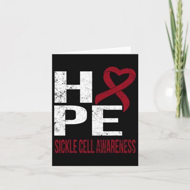 Never Ever Ever Give Up Hope Sickle Cell Awareness Card (Front)