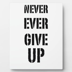 Never Ever Give UP Plaque