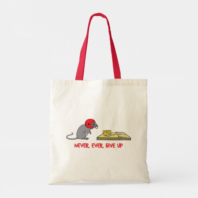 Never ever give up tote bag (Back)